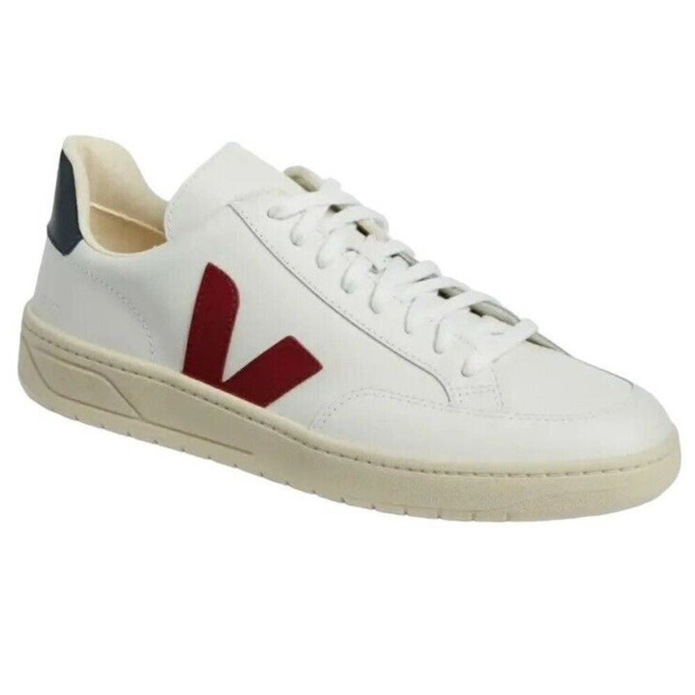 VEJA V12 Leather Extra white Marsala Nautico Size 6